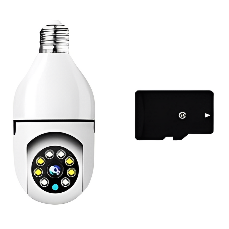 Câmera Lâmpada Wifi Sem Fio 360 - Cartão de Memória de Brinde