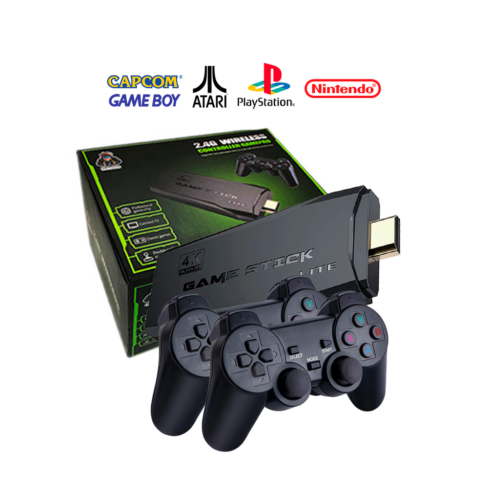 GameBox 4K com dois controles sem fio