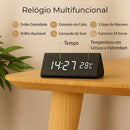 Relógio Digital de Mesa Despertador LED Triangular
