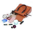 Kit Premium em Couro Nobre - Bolsa + Carteira + Carteira de Mão + Necessaire de Brinde