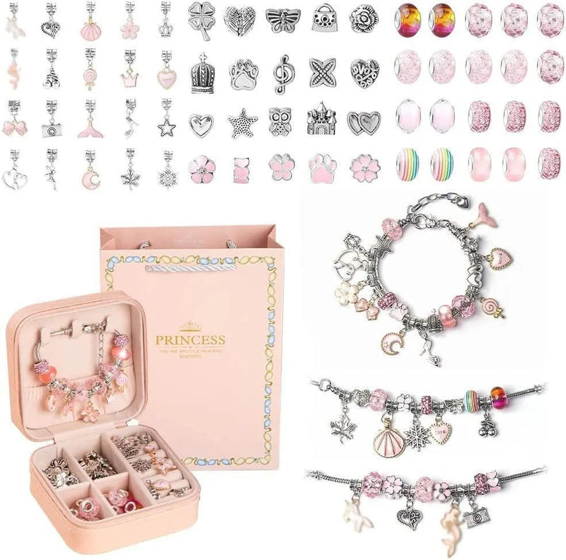 Kit Pulseiras e Berloques Infantil - 66 Peças