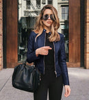 Jaqueta de Couro Feminina Impermeável