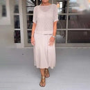 Conjunto Maresia - Com Top de Crochê Artesanal e Vestido Fluido