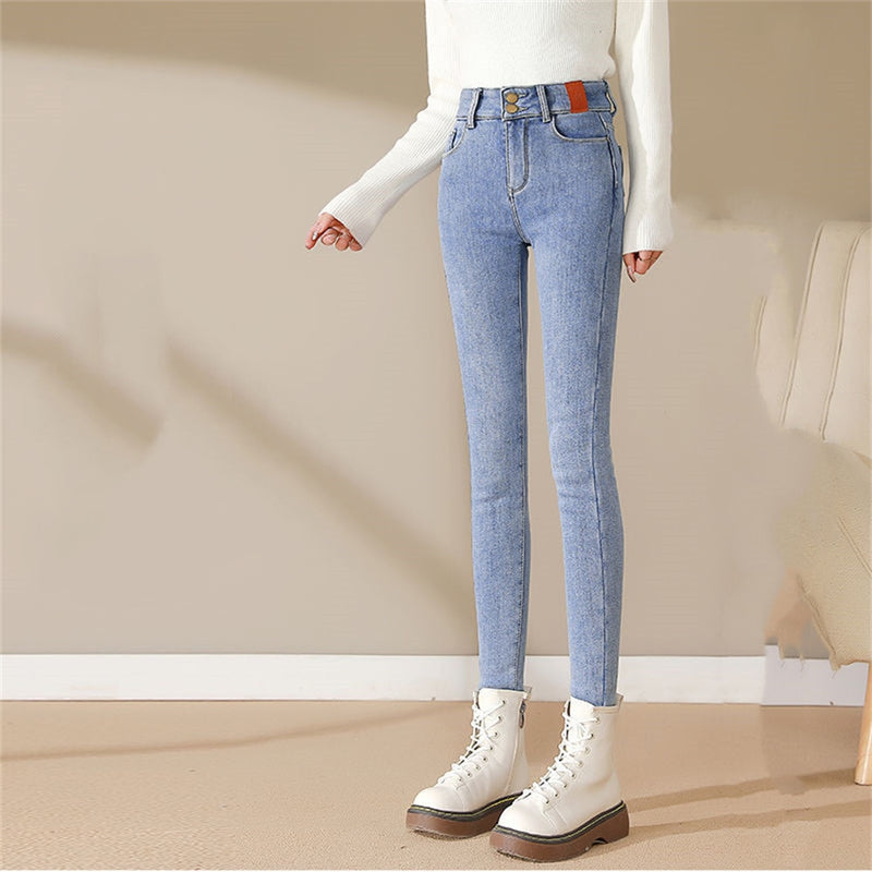 Calça Jeans Forrada Inverno Feminina