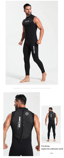 Roupa de Mergulho WetSuit Sem Manga Masculina