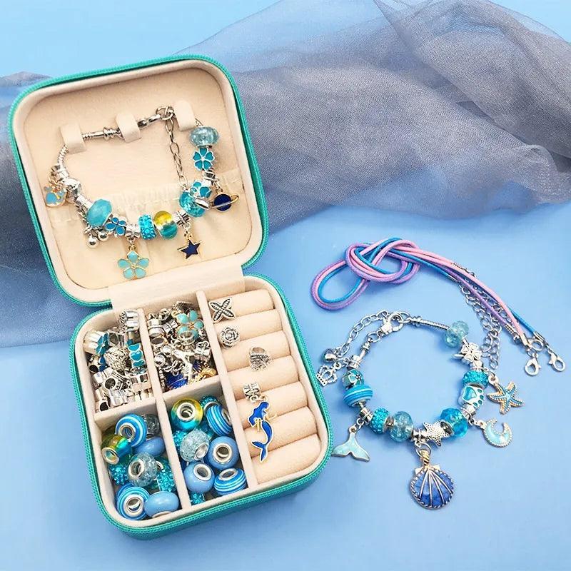 Kit Pulseiras e Berloques Infantil - 66 Peças