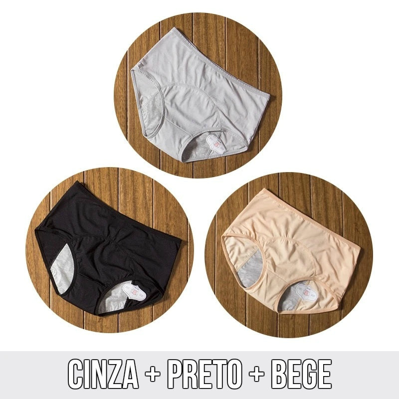 ECOLIFE Kit Calcinha Absorvente 3 Unidades - Frete Grátis