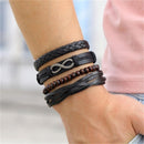 Pulseira Masculina de Couro Nobre - COMPRE 1 LEVE 4