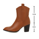 Bota Feminina Bico Fino Cano Curto