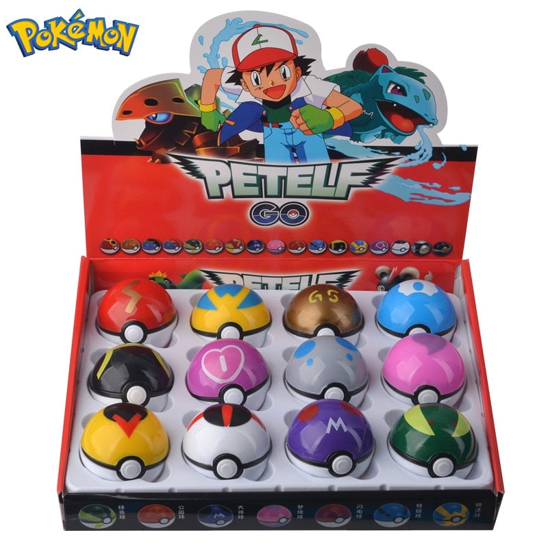 Kit de Pokebolas 12 Unidades com Boneco Supresa