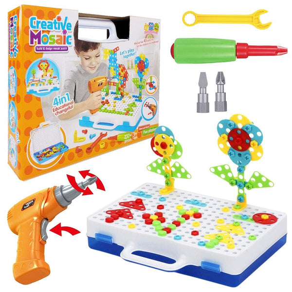 Kit Ferramenta Infantil Parafusadeira de Brinquedo de Montar