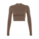 Cropped Gola Alta Manga Longa