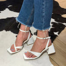 Sandália Salto Grosso Baixo